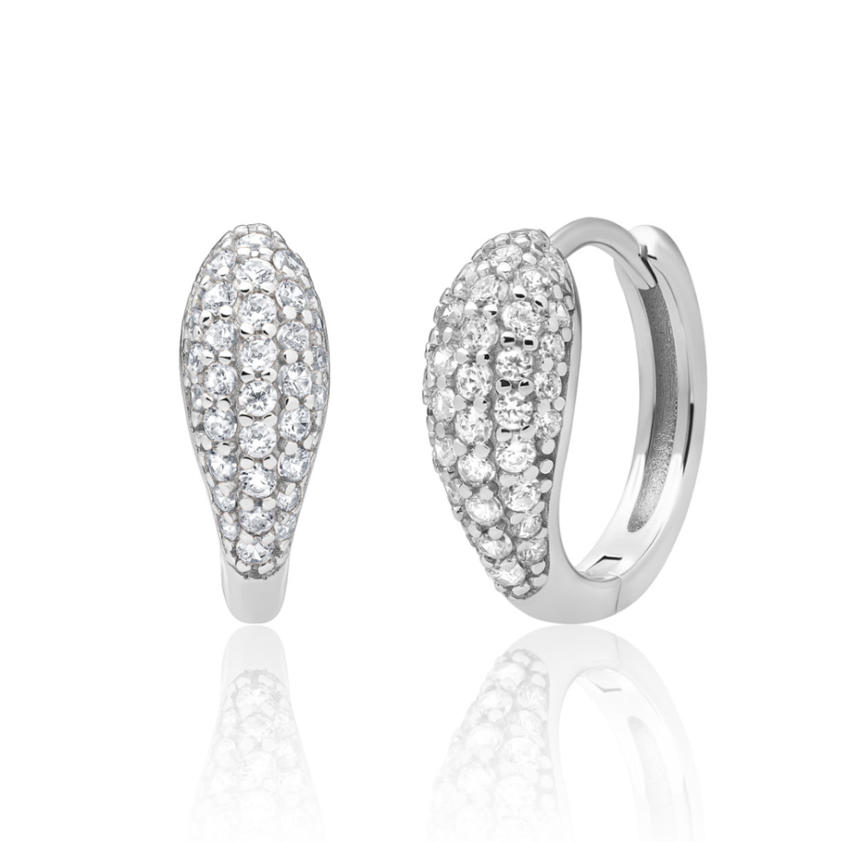 Zilver oorringen met zirconia