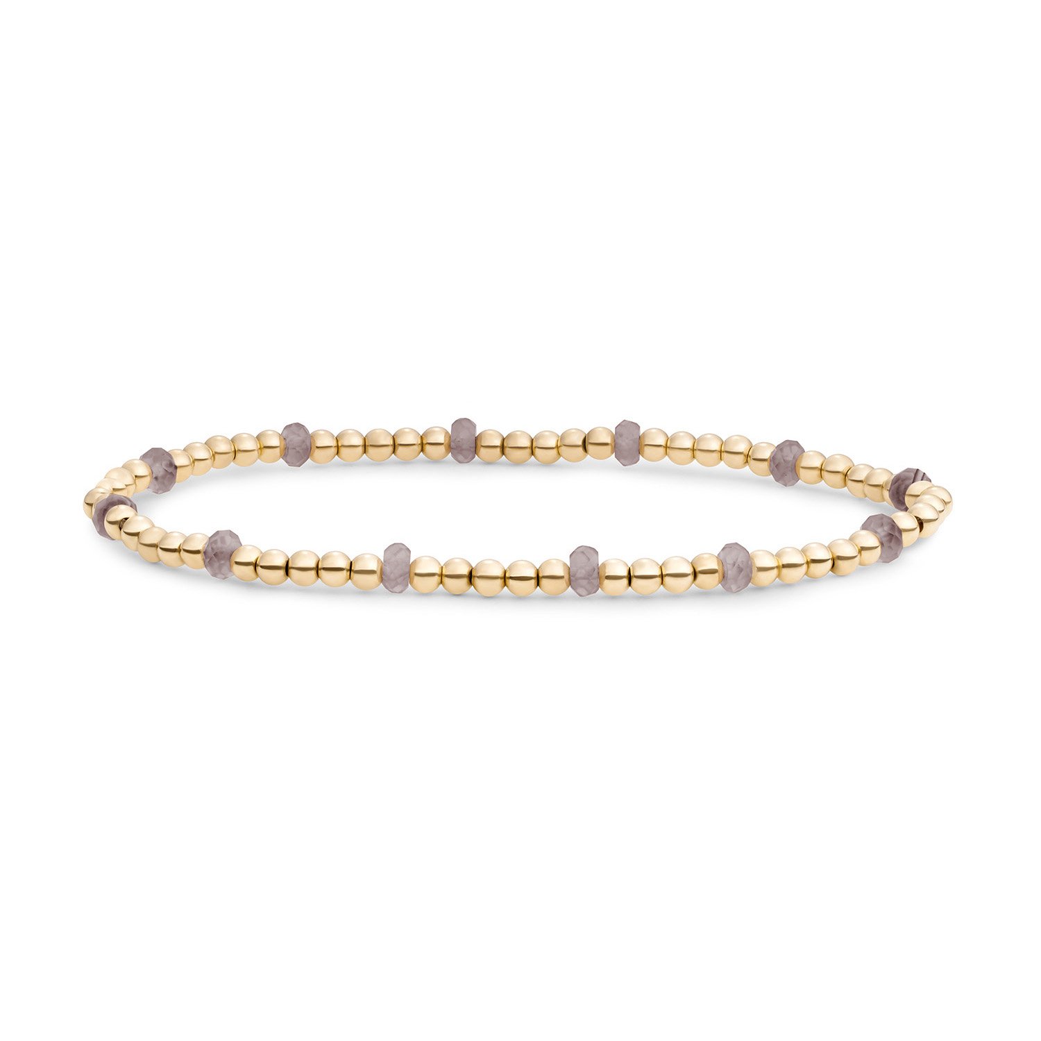 Sparkling Jewels Armband Smokey Quartz Reverse Roundel Gold SBG-GEM23-MIX-FCTRDL