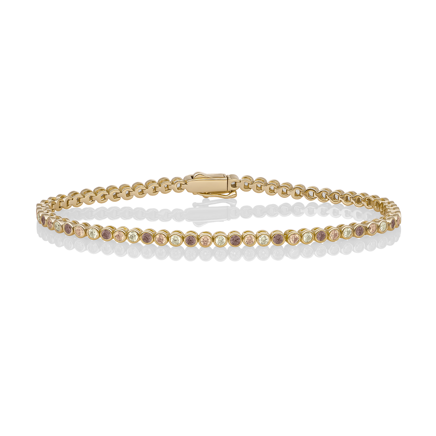 Bracelet I Tennis Round Multi CZ gold plated - Silver - Medium