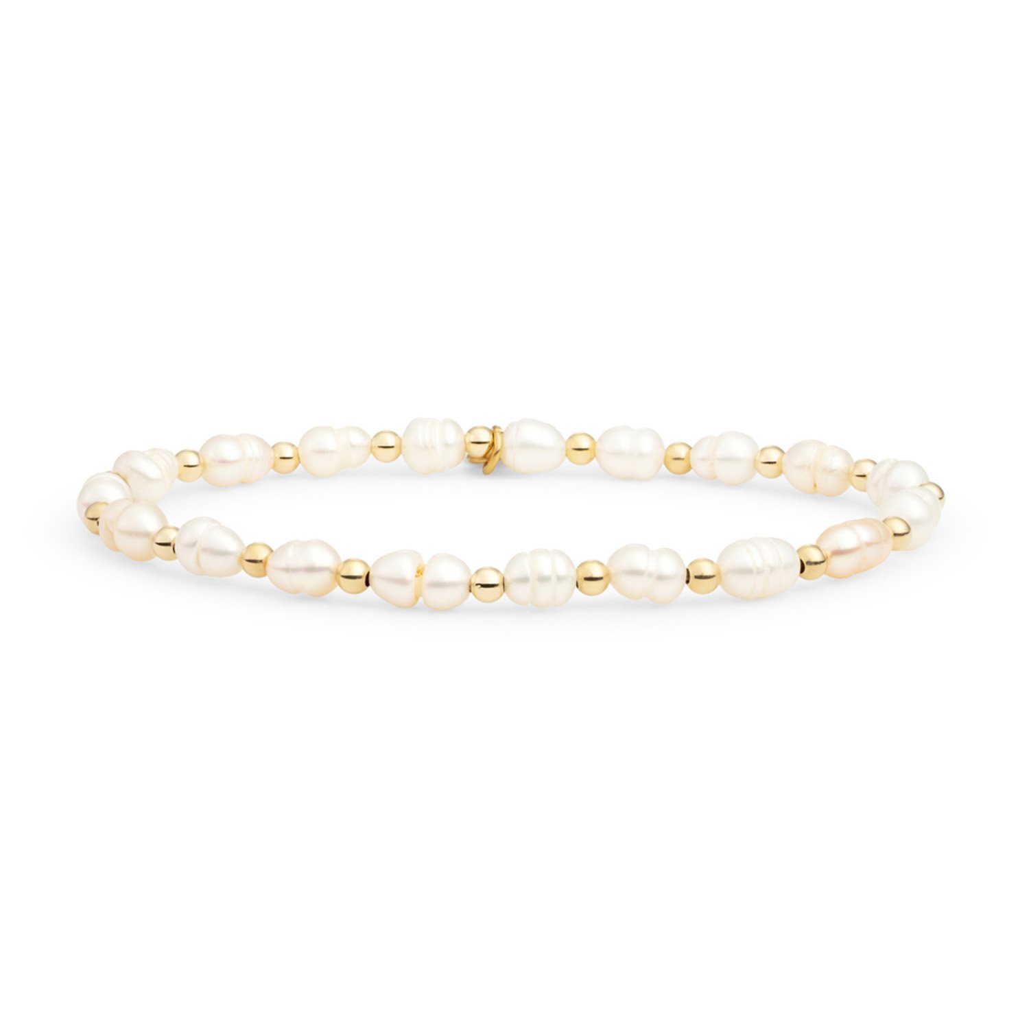 Sparkling jewels zilveren Bracelet Paerl Interstellar goldplated 3mm SBG-PEARL-3MM-MIX