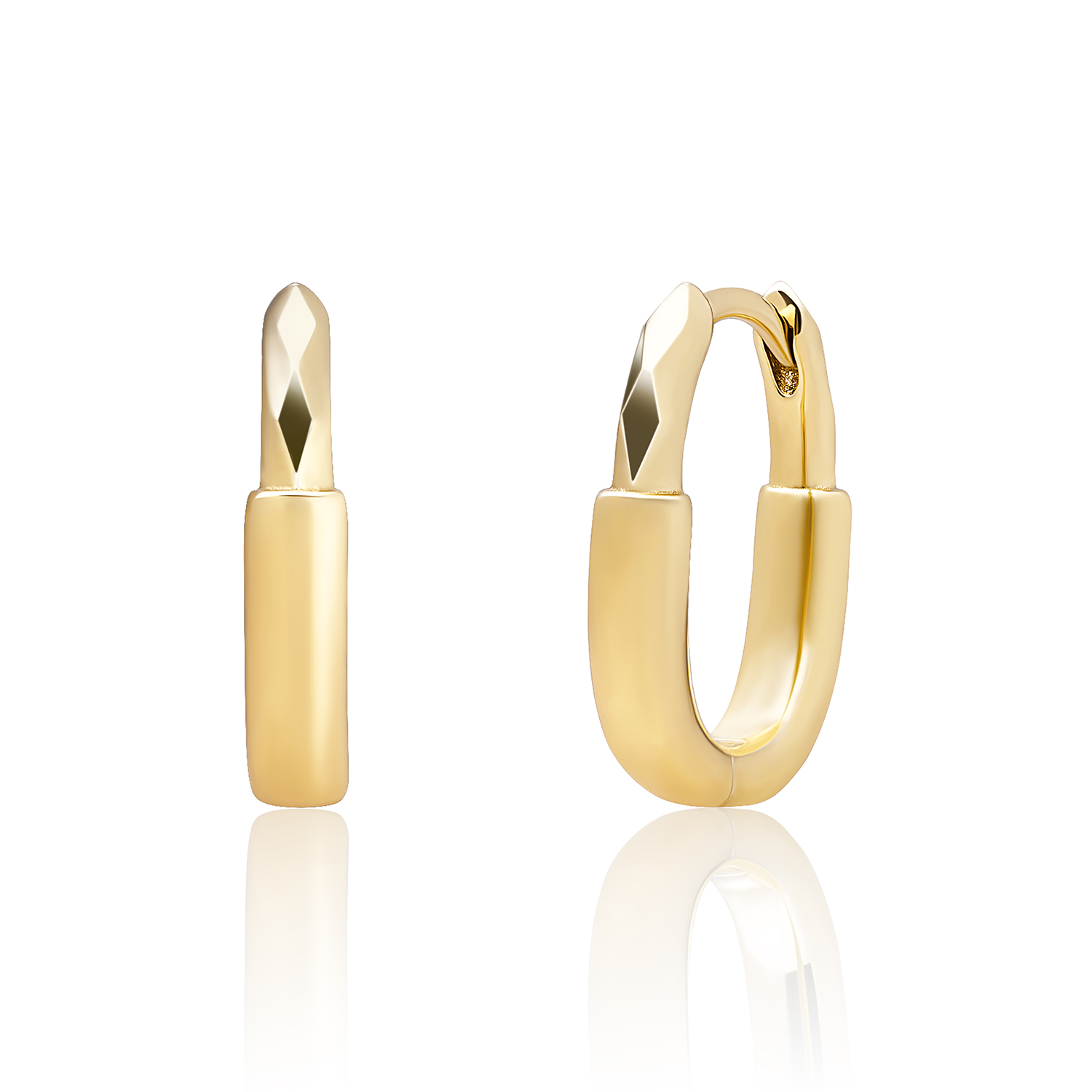Goud op zilver oorringen