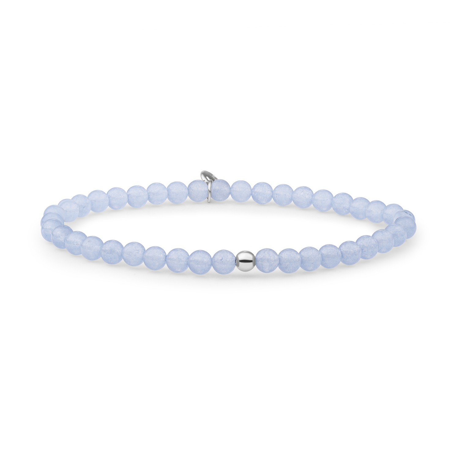 Bracelet Ice Blue Quartz Saturn small - Silver 4mm