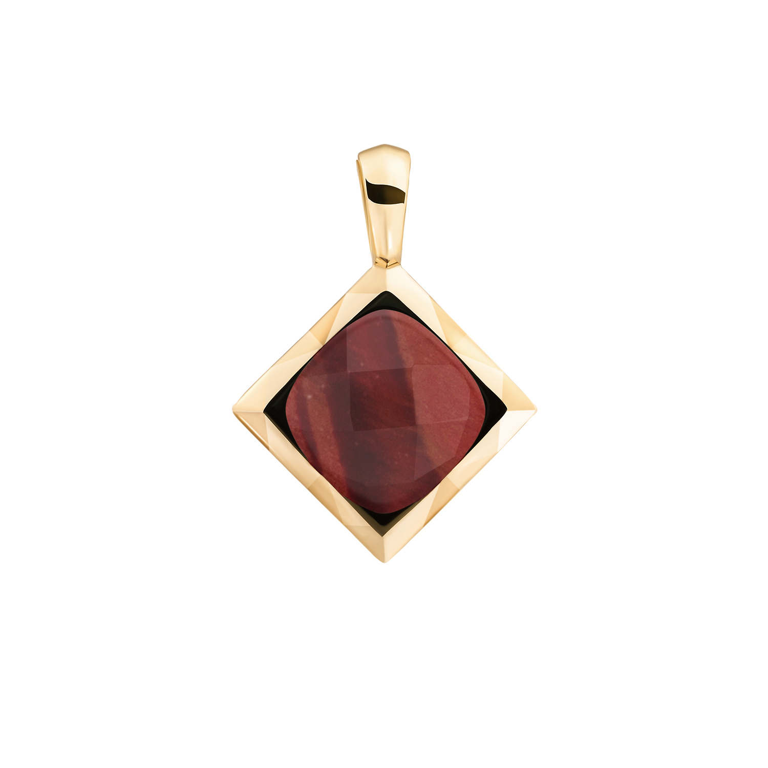 Red tiger eye cushion cut amulet