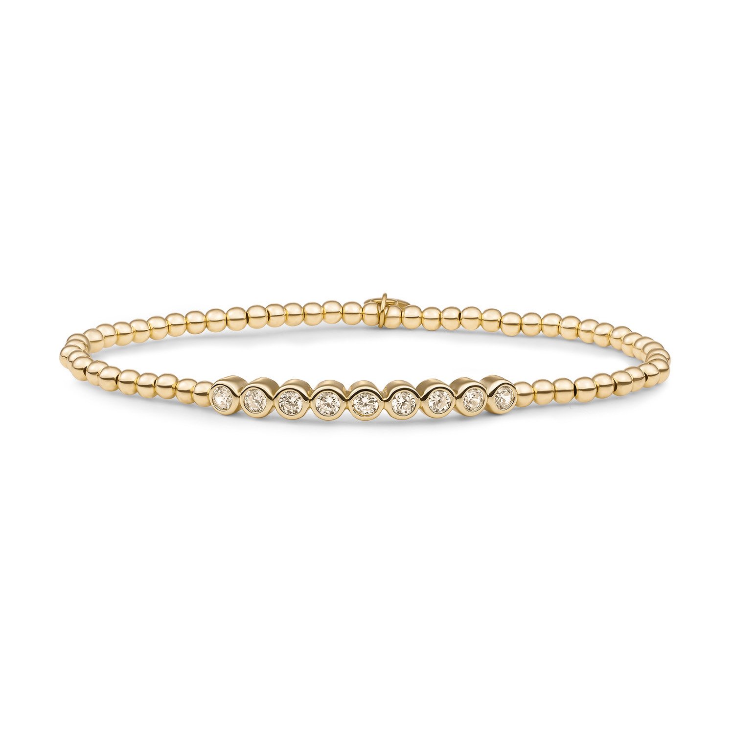 Armband - Goud - Wit Flame CZ tube