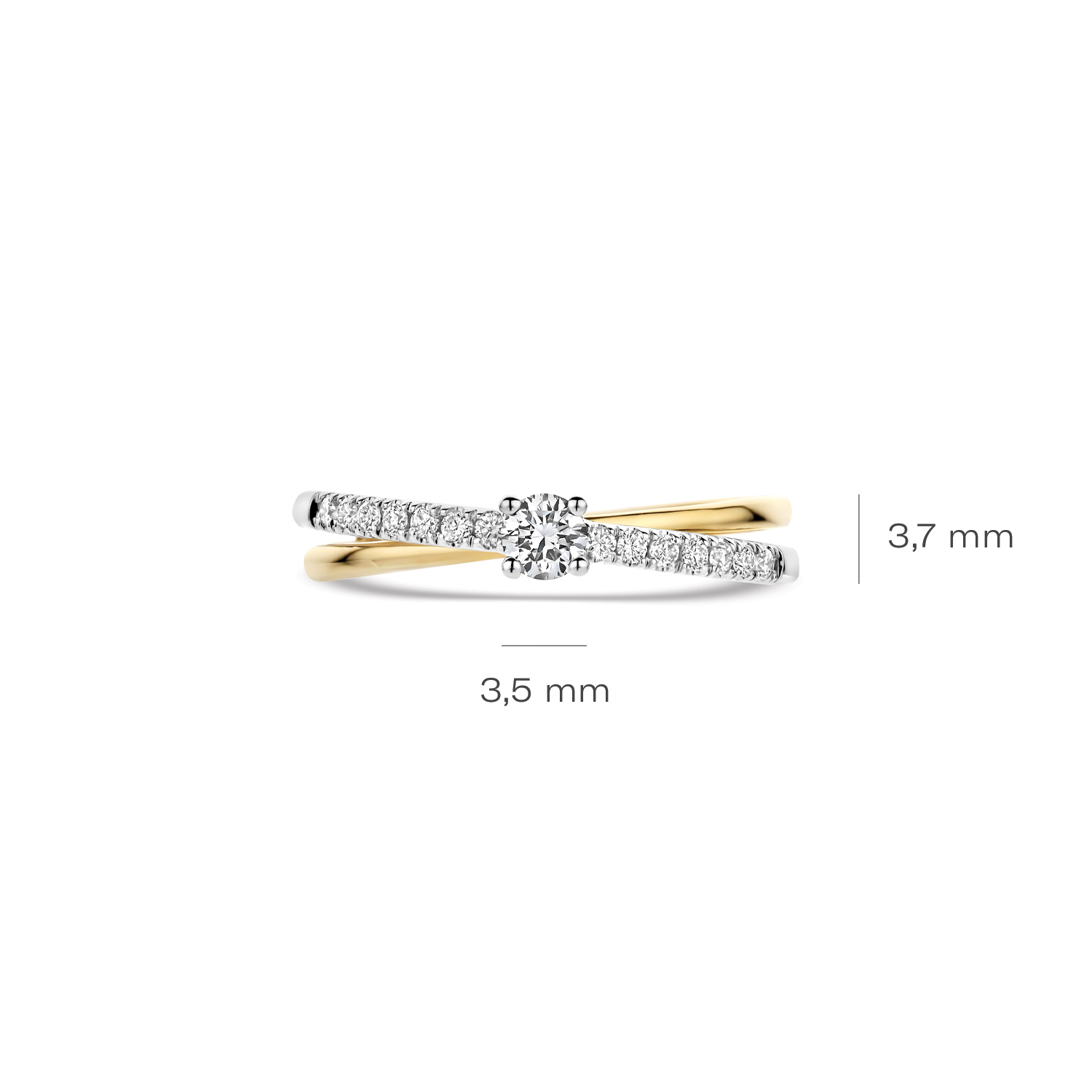 Blush gouden ring bicolor met briljant 0.29 crt LG1060B/56