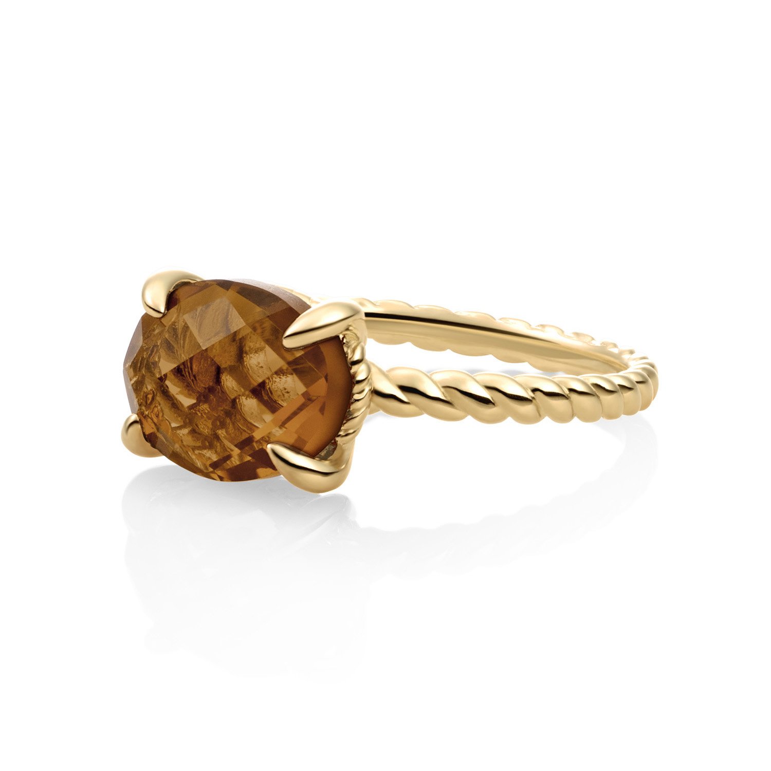 SPARKLING JEWELS 9KT RING SMOKEY QUARTZ GOLD