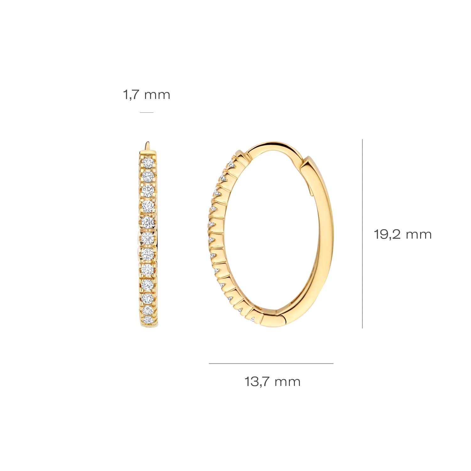 BLUSH GEELGOUDEN OORRINGEN ZIRKONIA 7403YZI