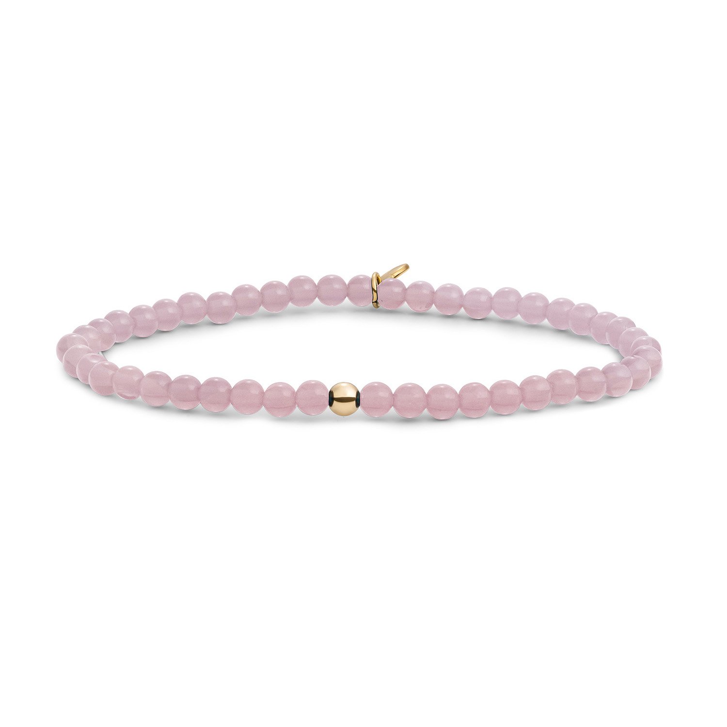 Sparkling Jewels Armband Pink Opalite Saturn Small Gold 4mm SBG-GEM66-ADD-4MM