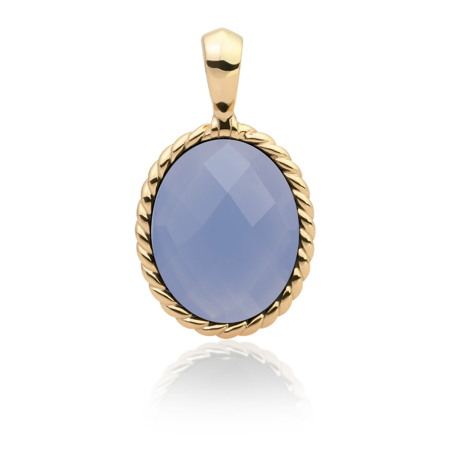 Pendant | Milky Blue Jade Twist Amulet - 
