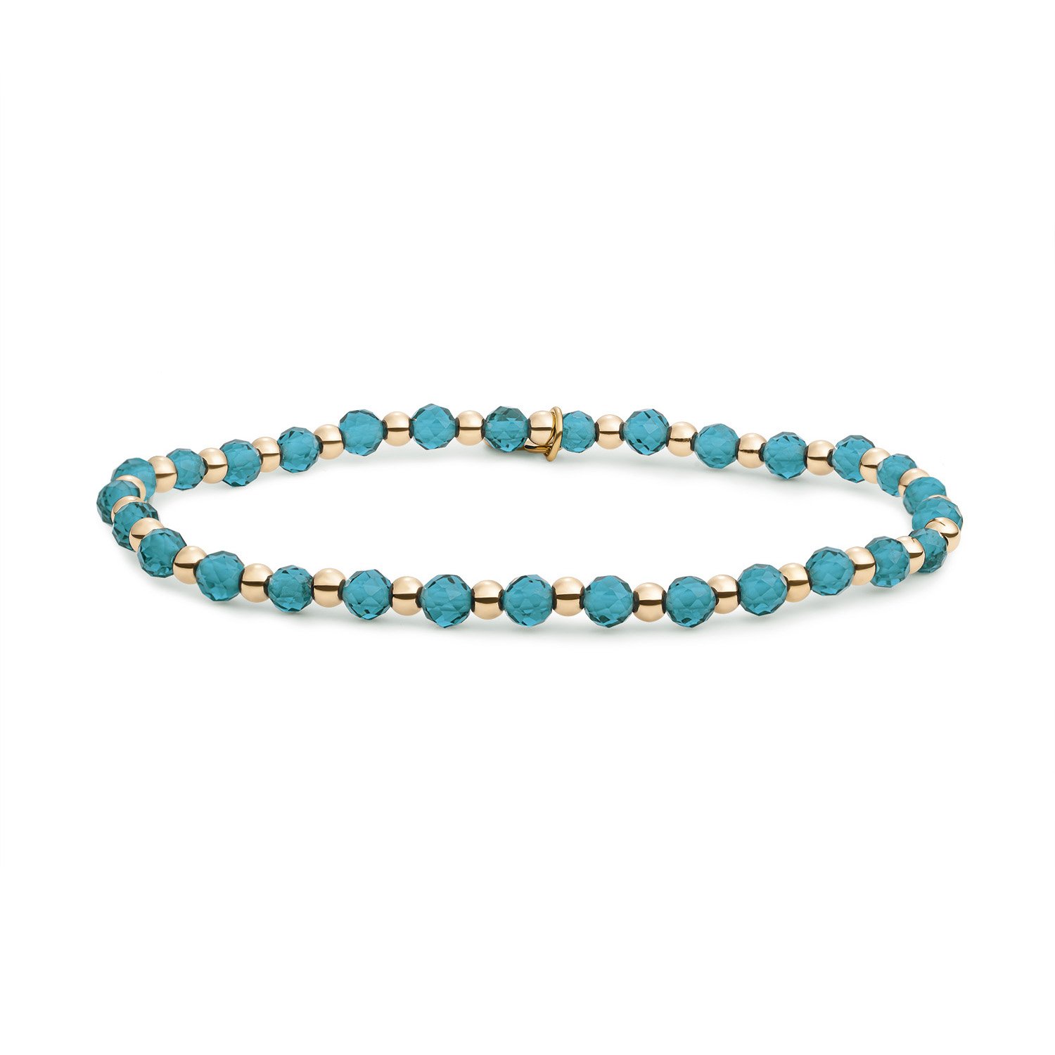 Bracelet | Turquoise Quartz Interstellar - verguldd - 3mm