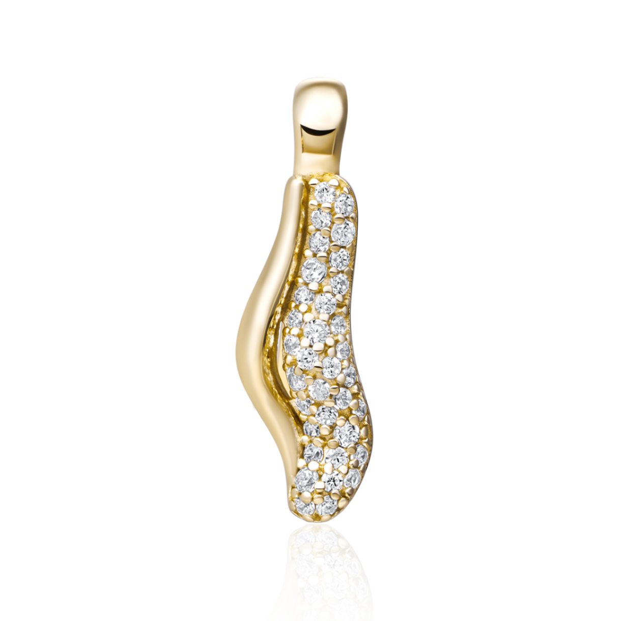 Gud op zilver pendant met zirconia
