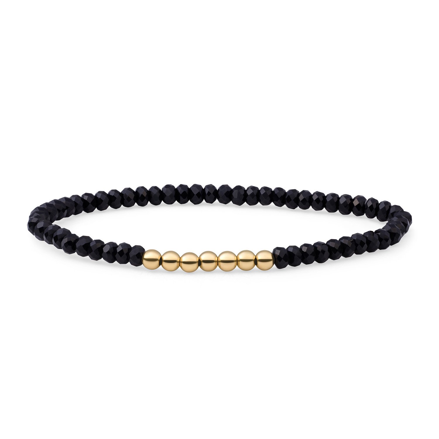 SPARKLING JEWELS ARMBAND ONYX 4MM REV UNIV VERG GOLD G-4MM-RLI-G07