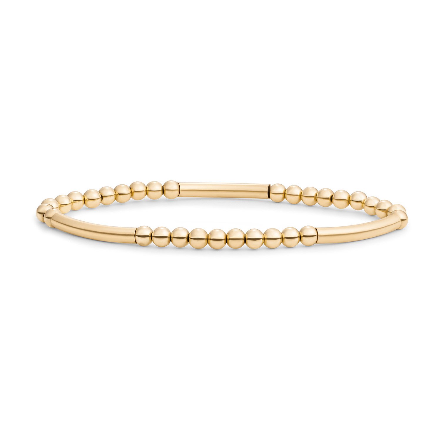 Bracelet I Tube Mix - Gold - 4mm