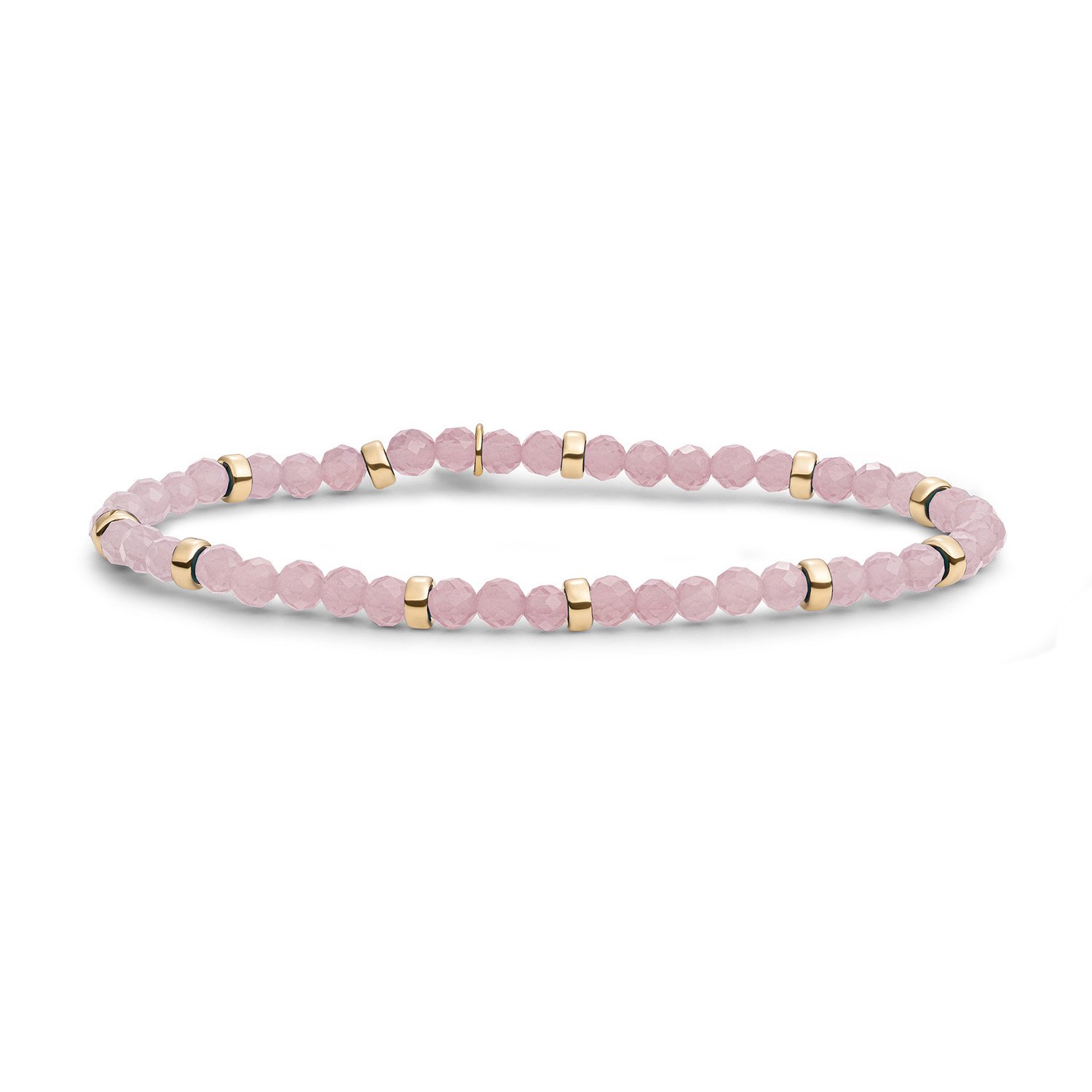 Sparkling Jewels Armband Pink Opalite Roundel Interstellar Gold SBG-GEM66-MIX-RDL