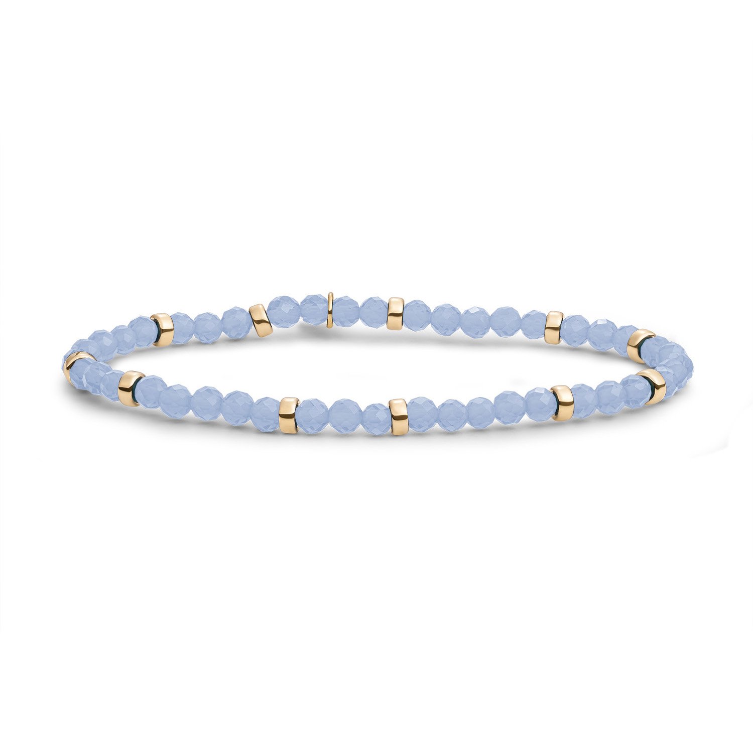 Bracelet | Milky Blue Jade Roundel Interstellar - 