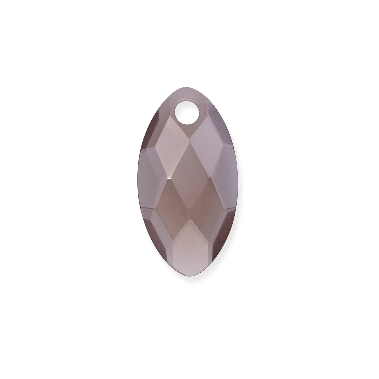 Hanger Edelsteen - Facet Blad Smoky Quartz - 28mm