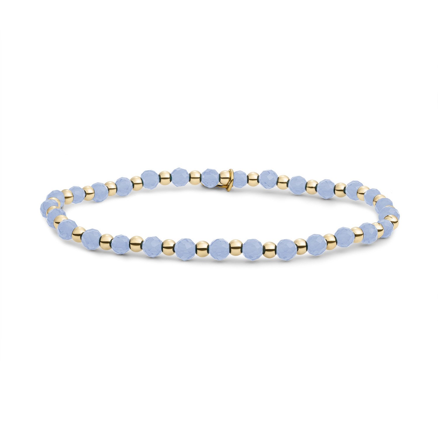 Bracelet | Milky Blue Jade Interstellar - Gold - 3mm
