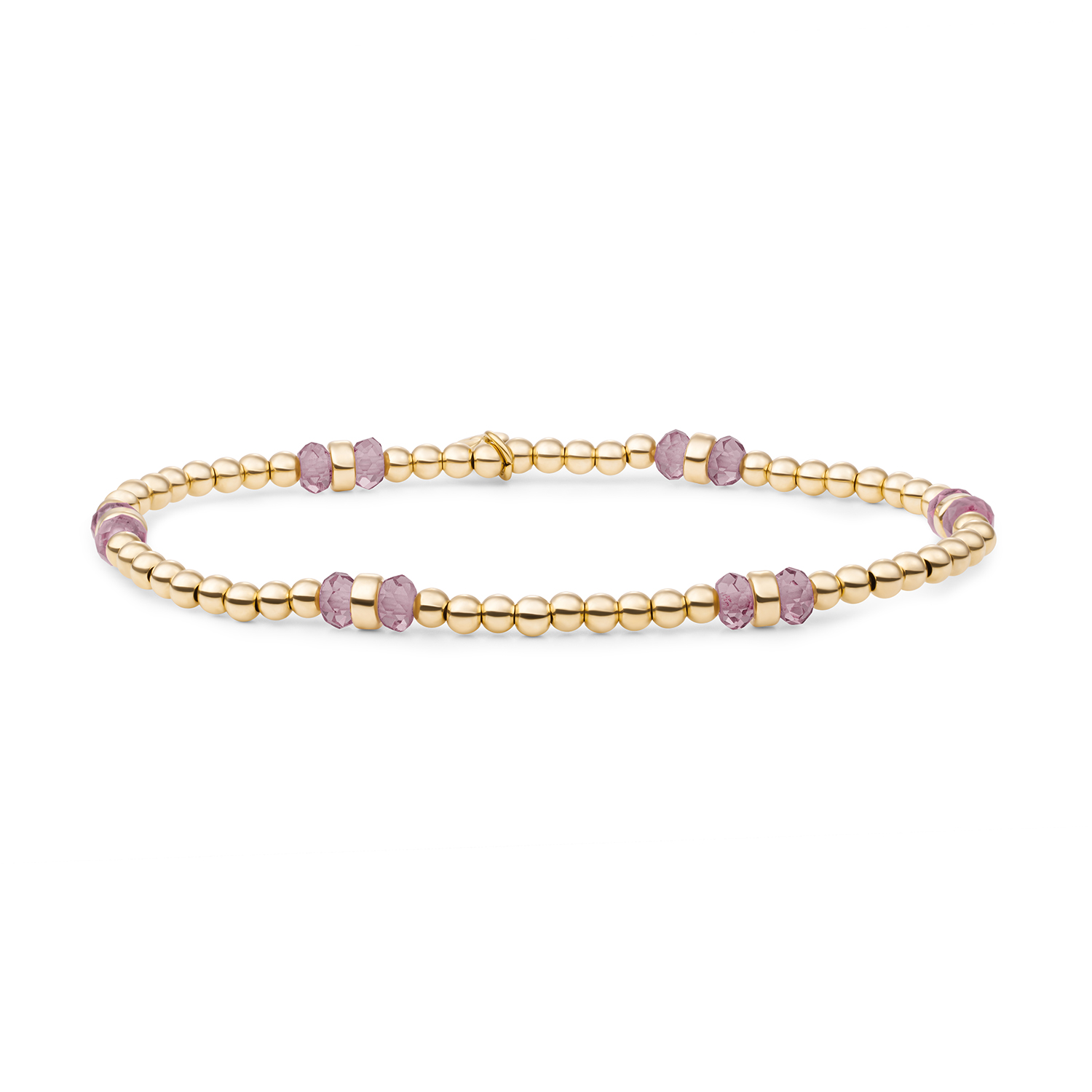 SPARKLING ARMBAND AUBERGINE QUARTZ GOLD SBG-GEM59-MIX-DBFCTRDL